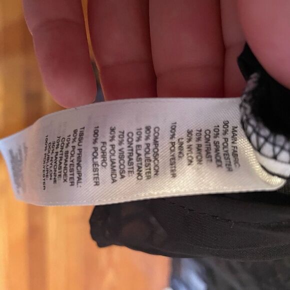 CHICO’S | crushed velvet 3/4 sleeve pullover top black pattern sheer bottom 3 - Picture 5 of 5